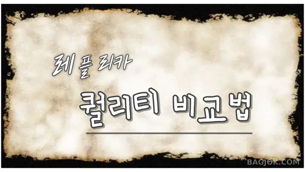 레플리카 퀄리티, 어떻게 구분할까?