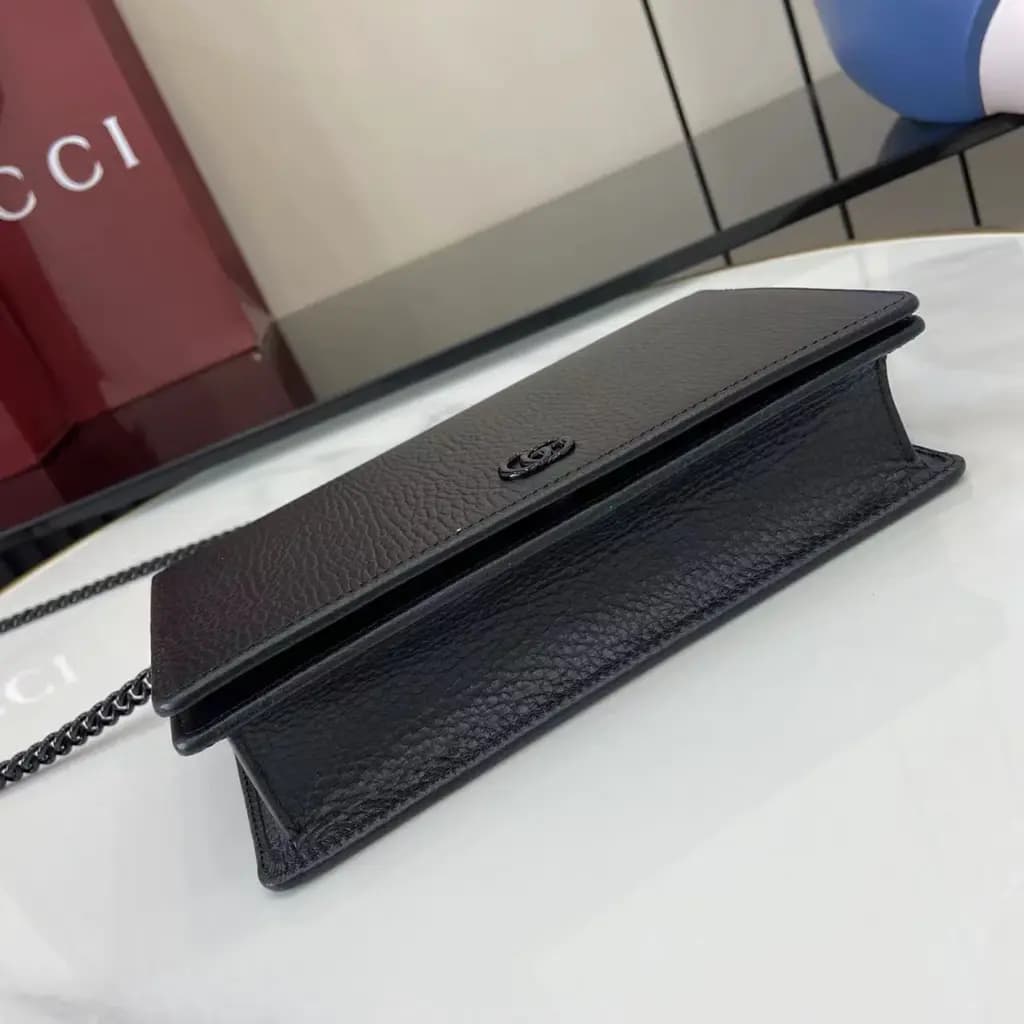 구찌 Gucci GG 마몬트 레더 금장 체인 미니 크로스백  상세 이미지