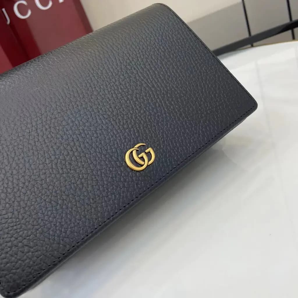 구찌 Gucci GG 마몬트 레더 금장 체인 미니 크로스백  상세 이미지