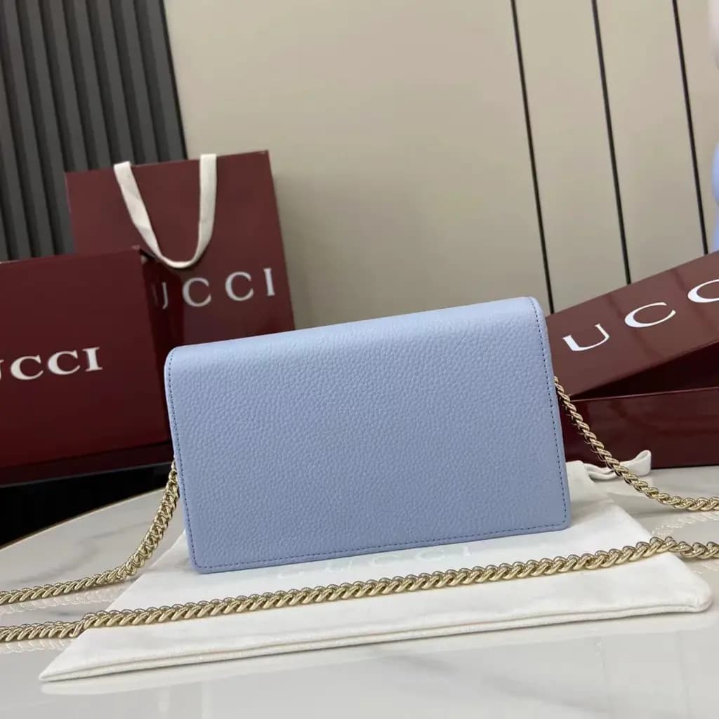 구찌 Gucci GG 마몬트 레더 금장 체인 미니 크로스백  상세 이미지