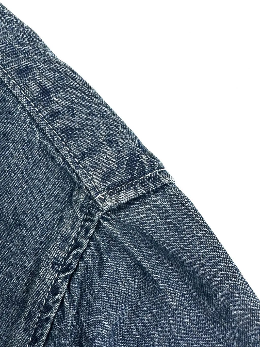 셀린느 셀린느 자수 데님 반팔 셔츠 상세 이미지