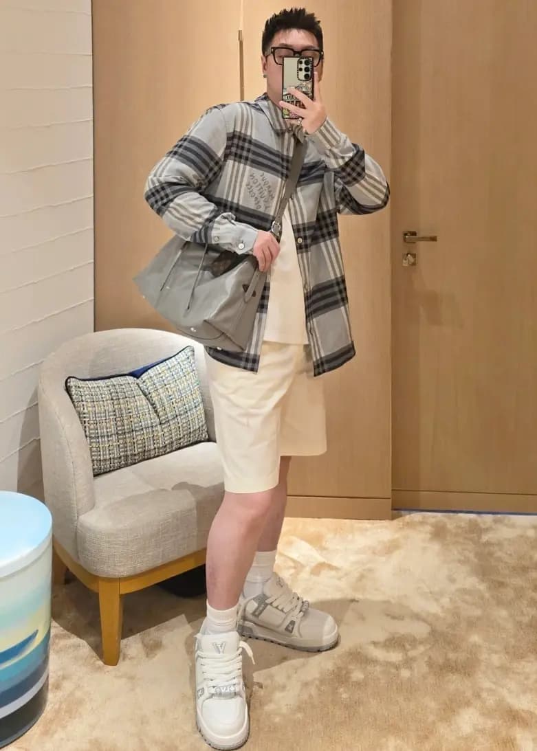 루이비통 루이비통 체크 코튼 셔츠 상세 이미지