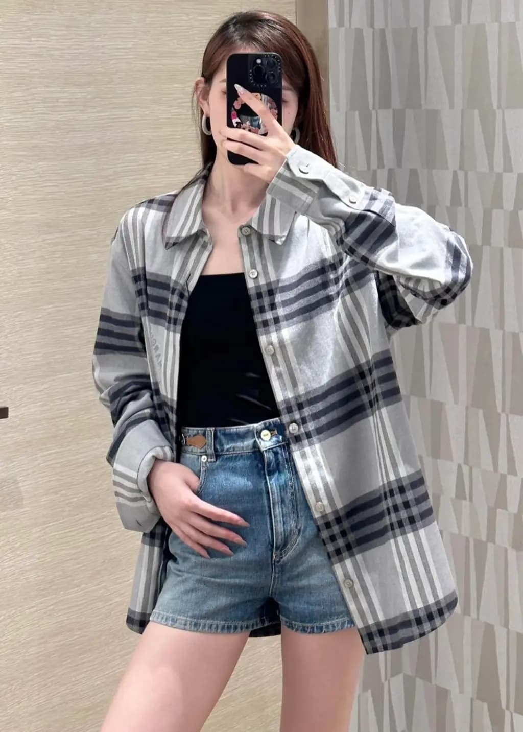 루이비통 루이비통 체크 코튼 셔츠 상세 이미지