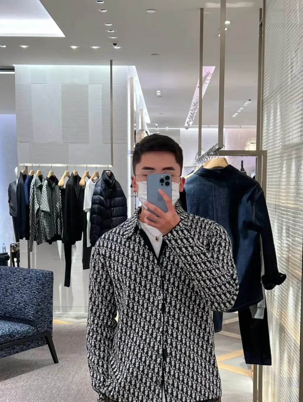 디올 디올 오블리크 코튼 셔츠 상세 이미지