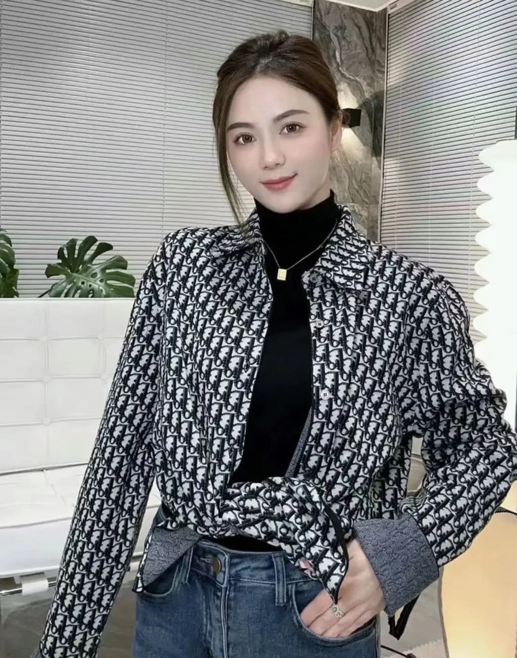 디올 디올 오블리크 코튼 셔츠 상세 이미지