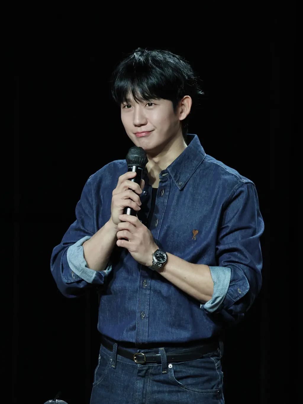 아미 아미 파리 하트 자수 데님 셔츠 상세 이미지