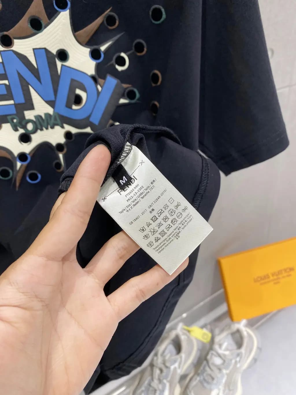 펜디 펜디 코튼 반팔 티셔츠 상세 이미지