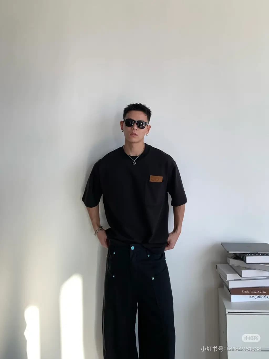 보테가베네타 보테가베네타 우븐 레더 패치 반팔 티셔츠 상세 이미지