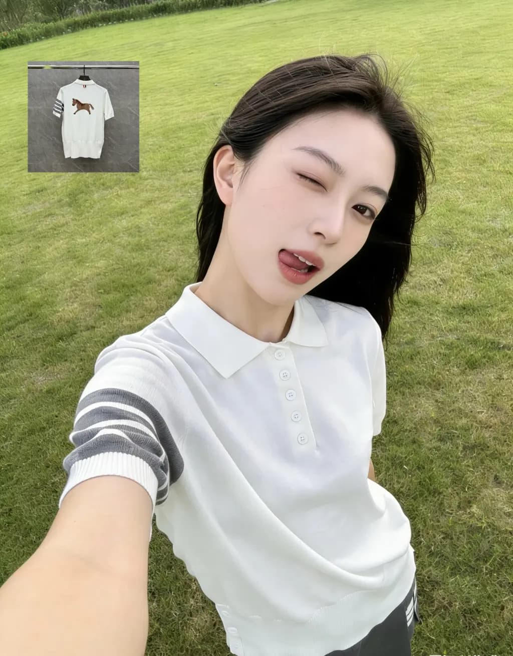 톰브라운 톰브라운 홀스 인타르시아 니트 상세 이미지