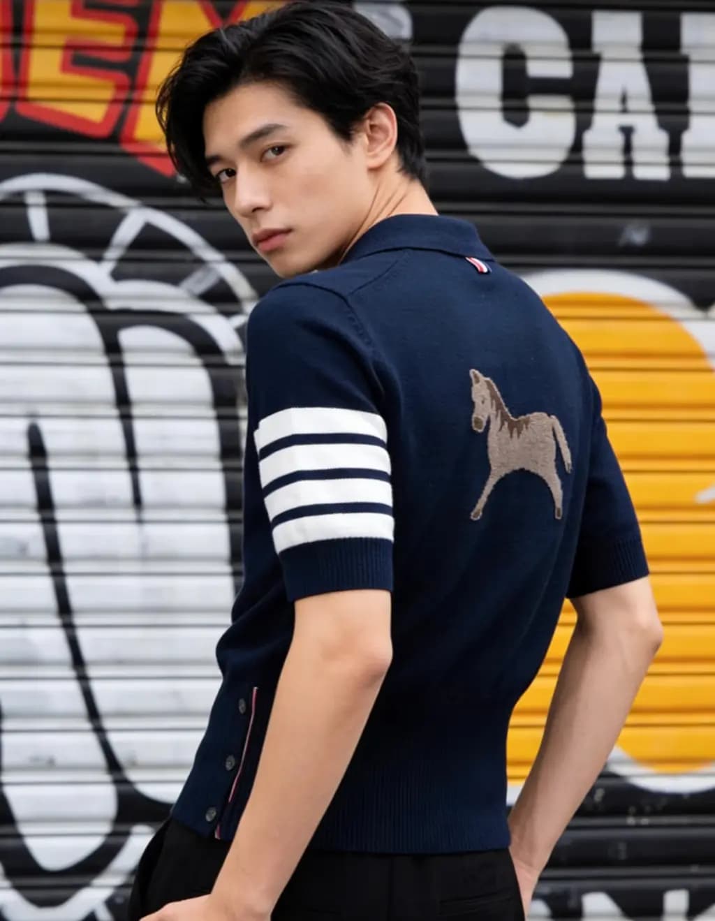 톰브라운 톰브라운 홀스 인타르시아 니트 상세 이미지
