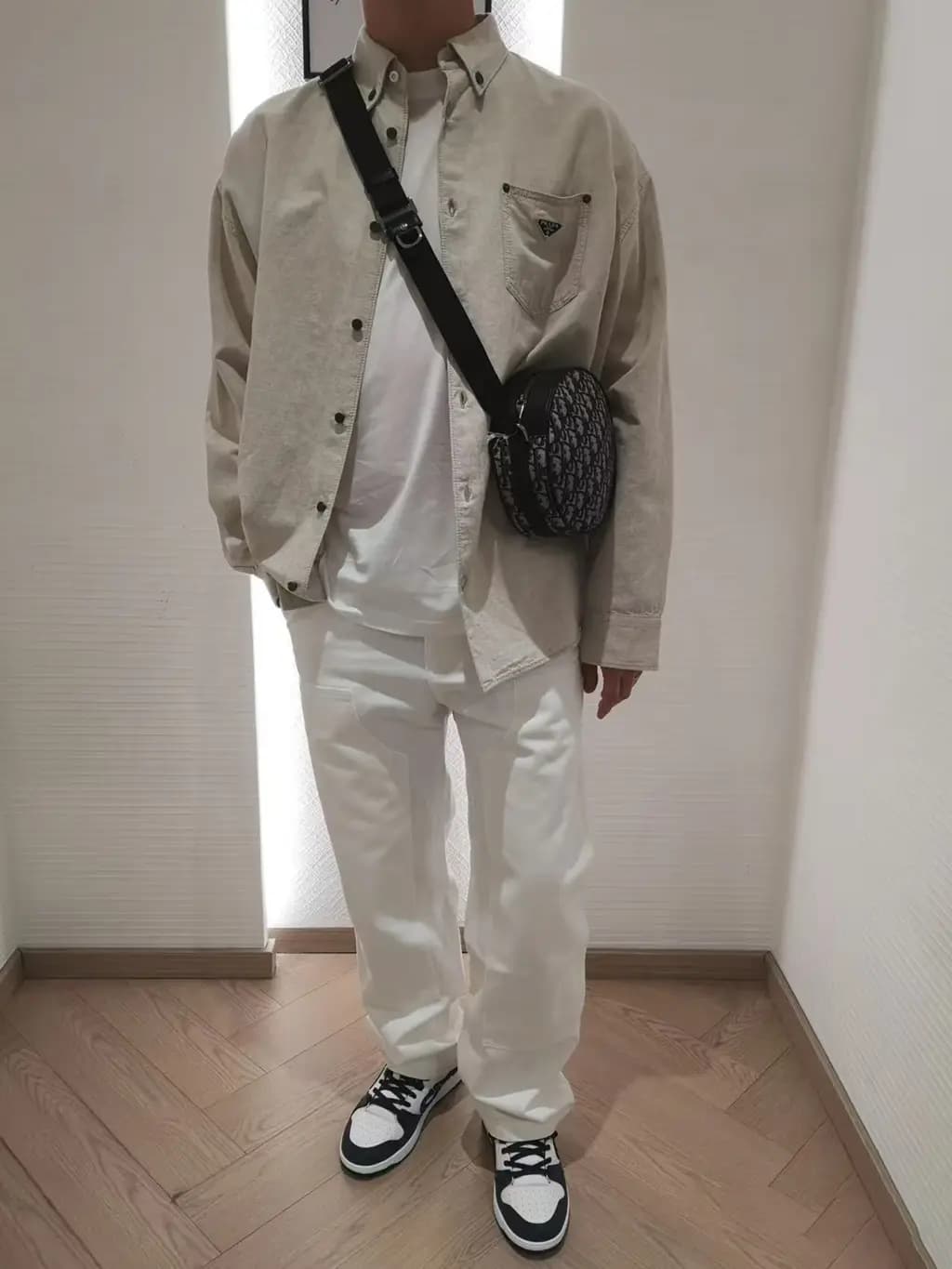 프라다 프라다 린넨 코튼 긴팔 셔츠 상세 이미지