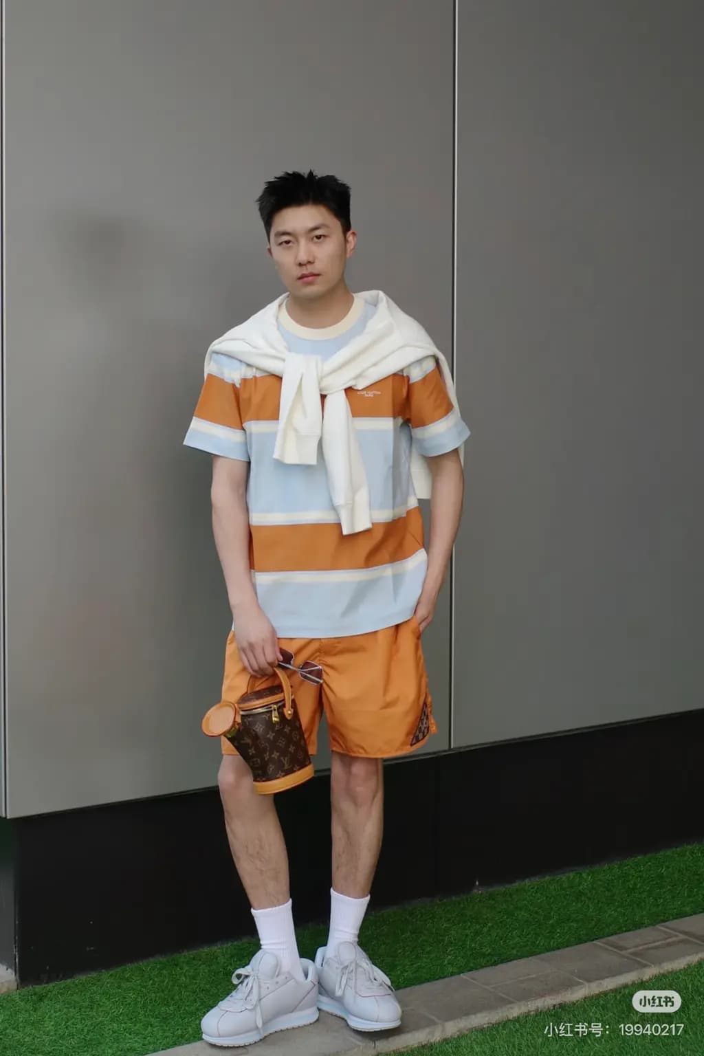 루이비통 루이비통 컬러 스트라이프 니트 반팔 티셔츠 상세 이미지