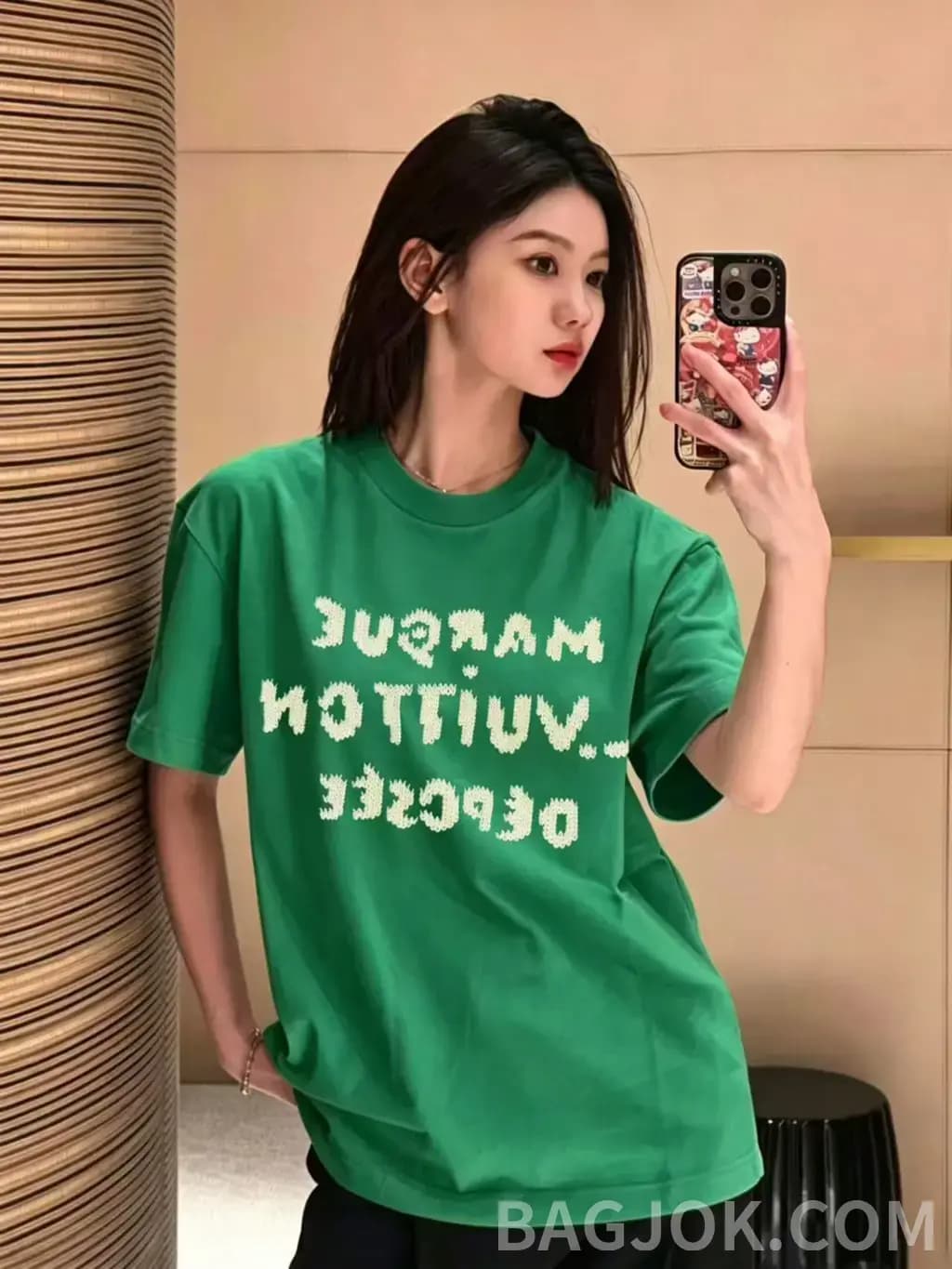 루이비통 루이비통 5D 엠보 자수 반팔 티셔츠 상세 이미지
