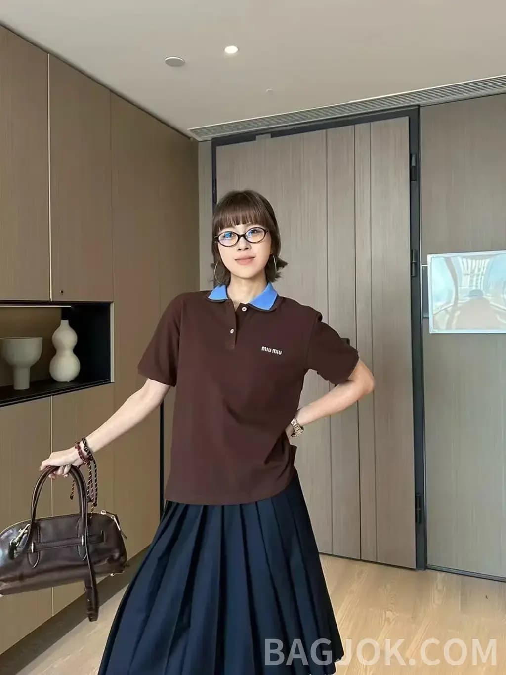 미우미우 미우미우 레이어드 스타일 폴로 셔츠 상세 이미지