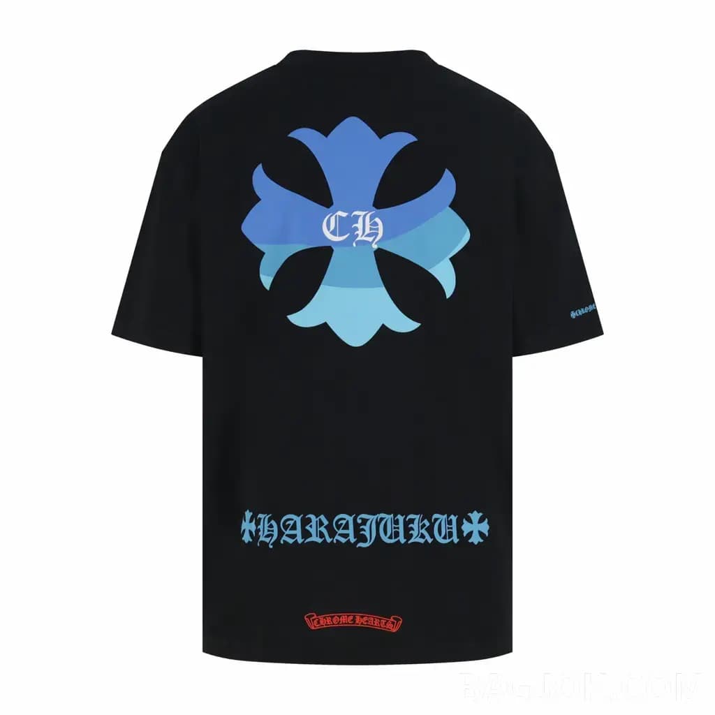 크롬하츠 크롬하츠 블루 크로스 그래픽 반팔 티셔츠 상세 이미지