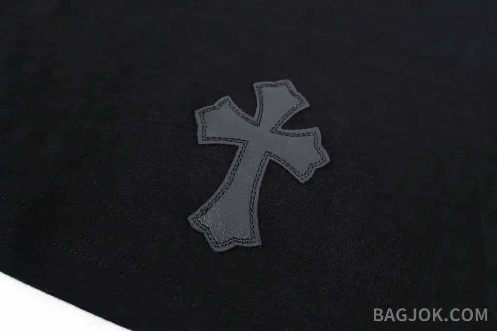 크롬하츠 크롬하츠 슬럽 코튼 레더 패치 반팔 티셔츠 상세 이미지