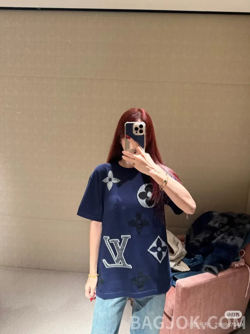 루이비통 루이비통 모노그램 인타르시아 니트 반팔 티셔츠 상세 이미지