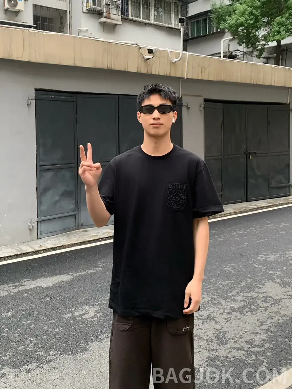 로에베 로에베 자수 로고 반팔 티셔츠 상세 이미지