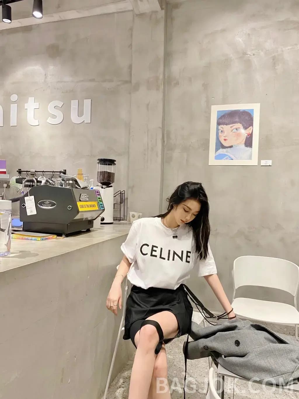 셀린느 셀린느 로고 프린트 반팔 티셔츠 상세 이미지