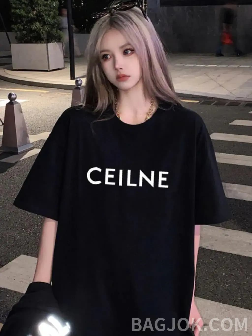 셀린느 셀린느 로고 프린트 반팔 티셔츠 상세 이미지