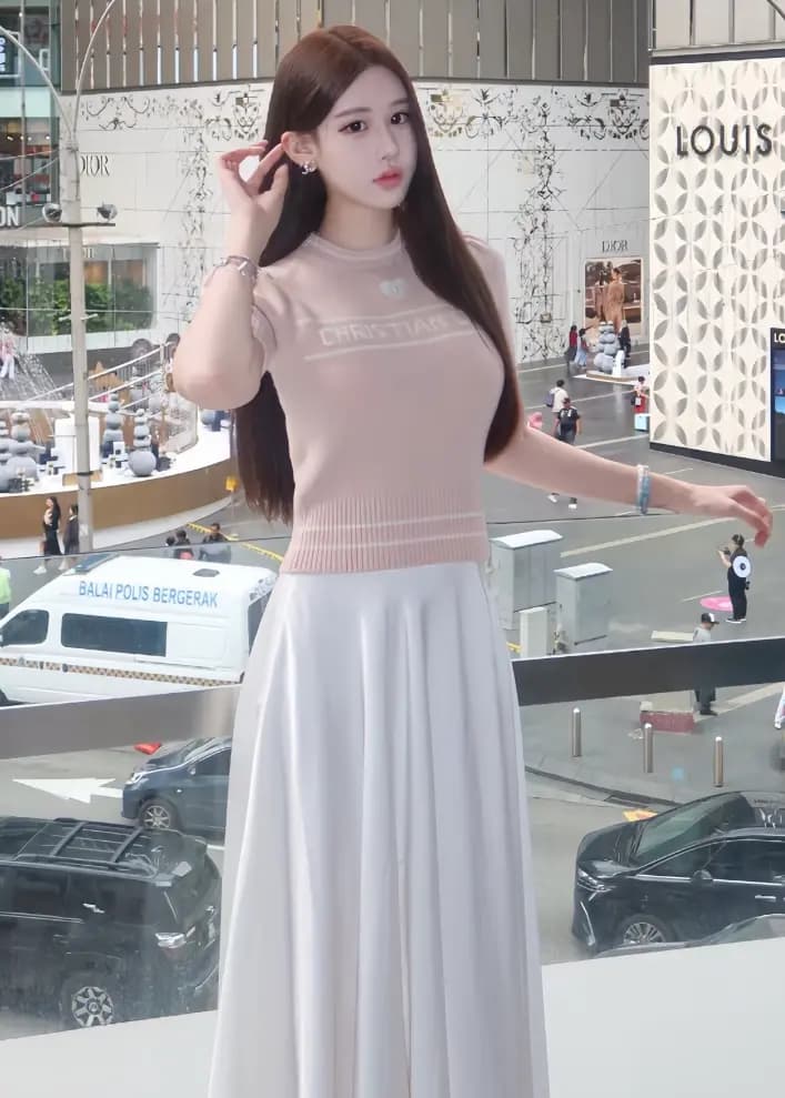 디올 디올 하트 울 니트 반팔 상세 이미지