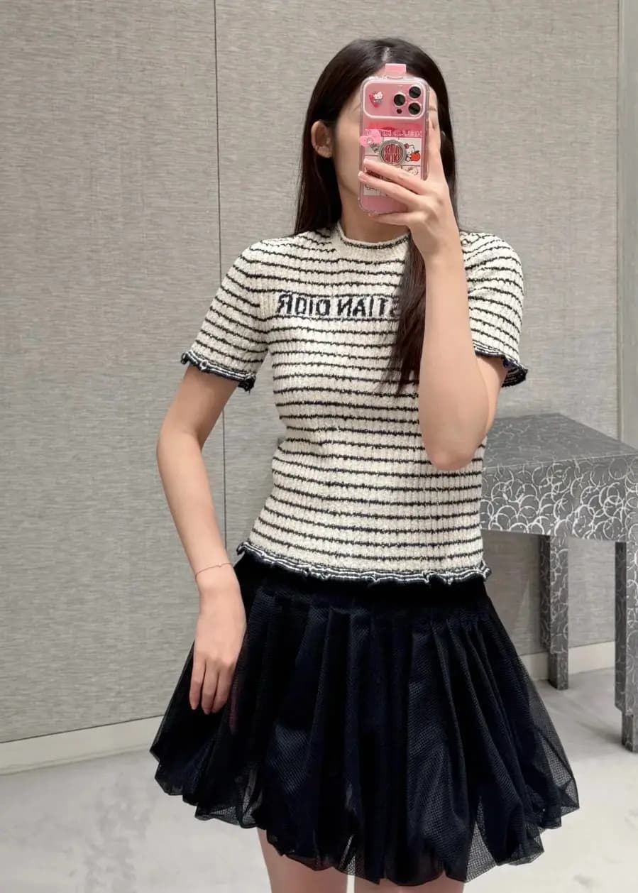 디올 디올 마리니에르 반팔 니트탑 상세 이미지