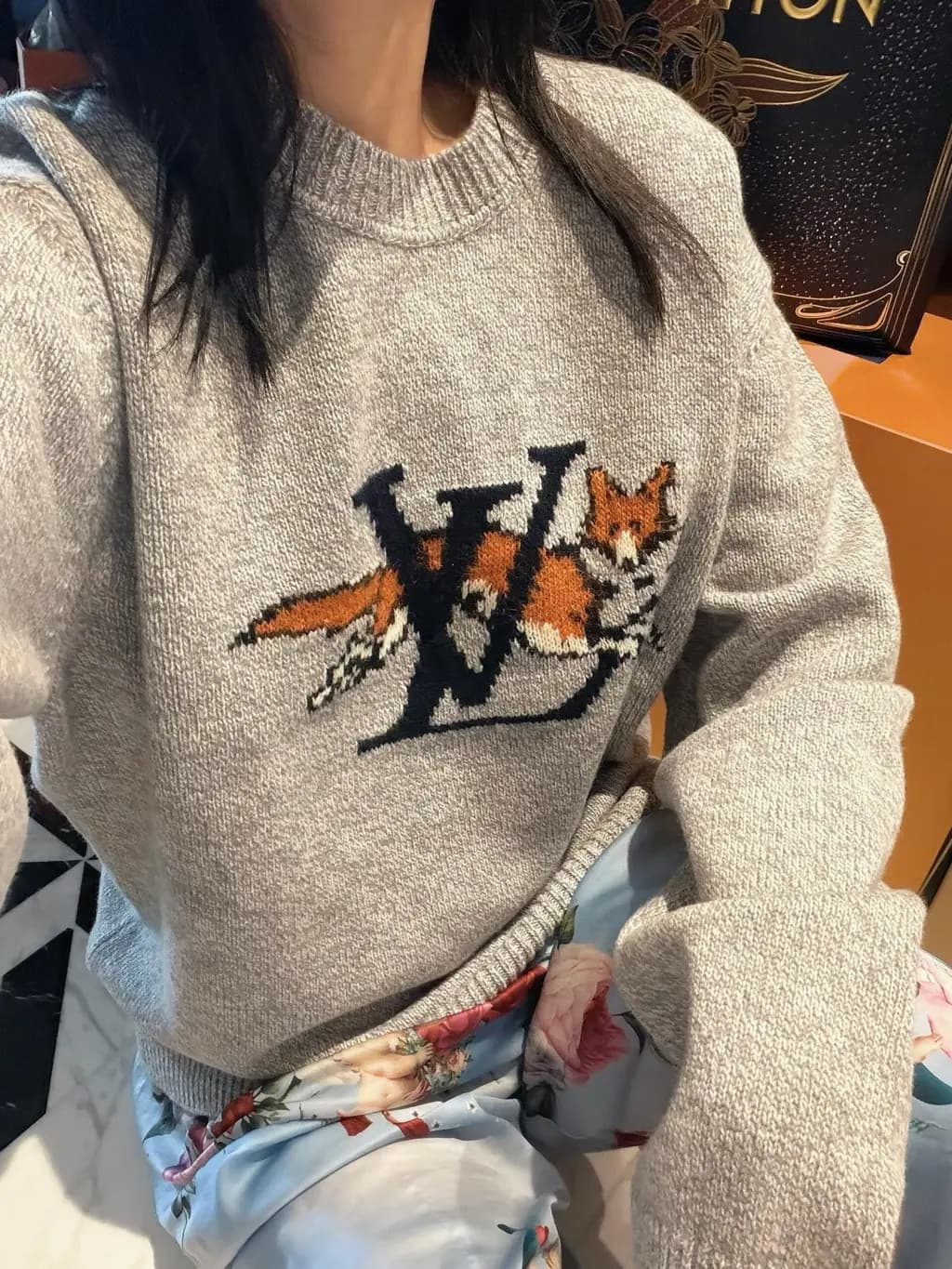 루이비통 루이비통 폭스 LV 자카드 니트 스웨터 상세 이미지