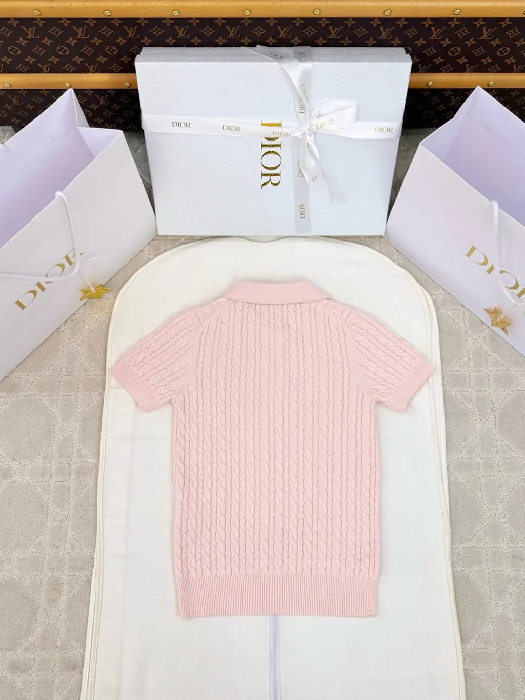 디올 디올 26SS 케이블 니트 폴로 셔츠 상세 이미지
