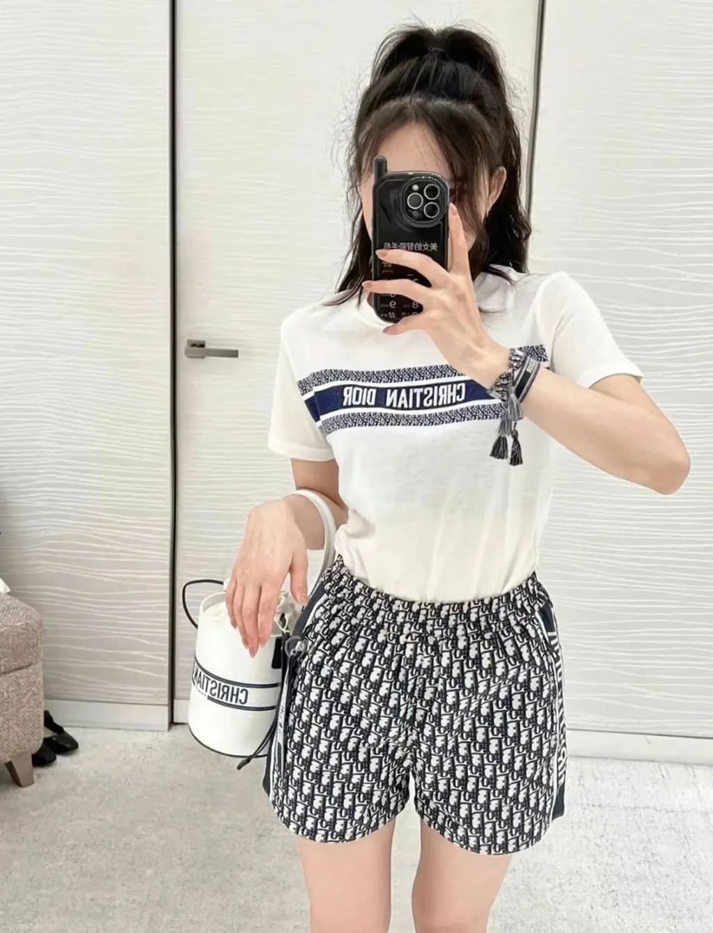 디올 디올 클래식 자카드 밴드 코튼 반팔 티셔츠 상세 이미지