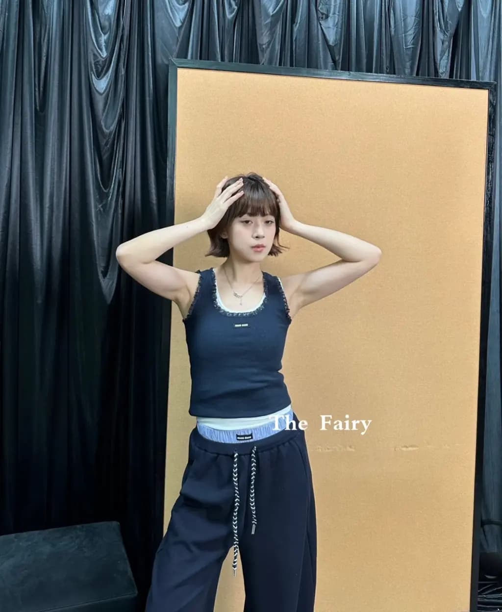 미우미우 미우미우 레이스 트리밍 리브드 탱크탑 상세 이미지