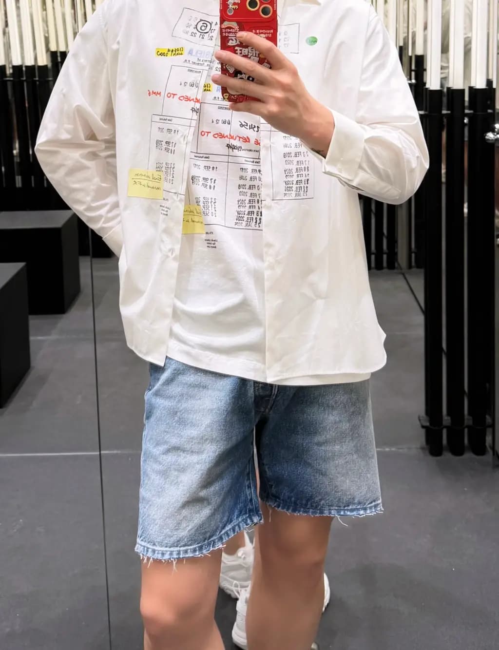 메종마르지엘라 MM6 메종 마르지엘라 빈티지 그래픽 오버사이즈 셔츠 상세 이미지