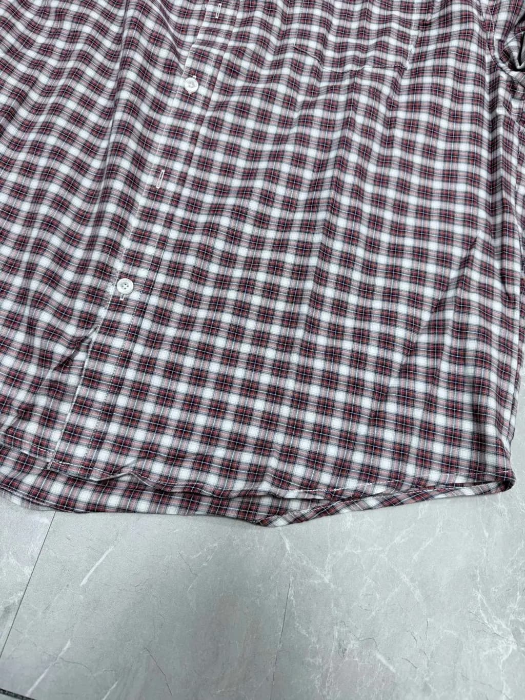 발렌시아가 발렌시아가 체크 레이어드 오버핏 반팔 셔츠 상세 이미지