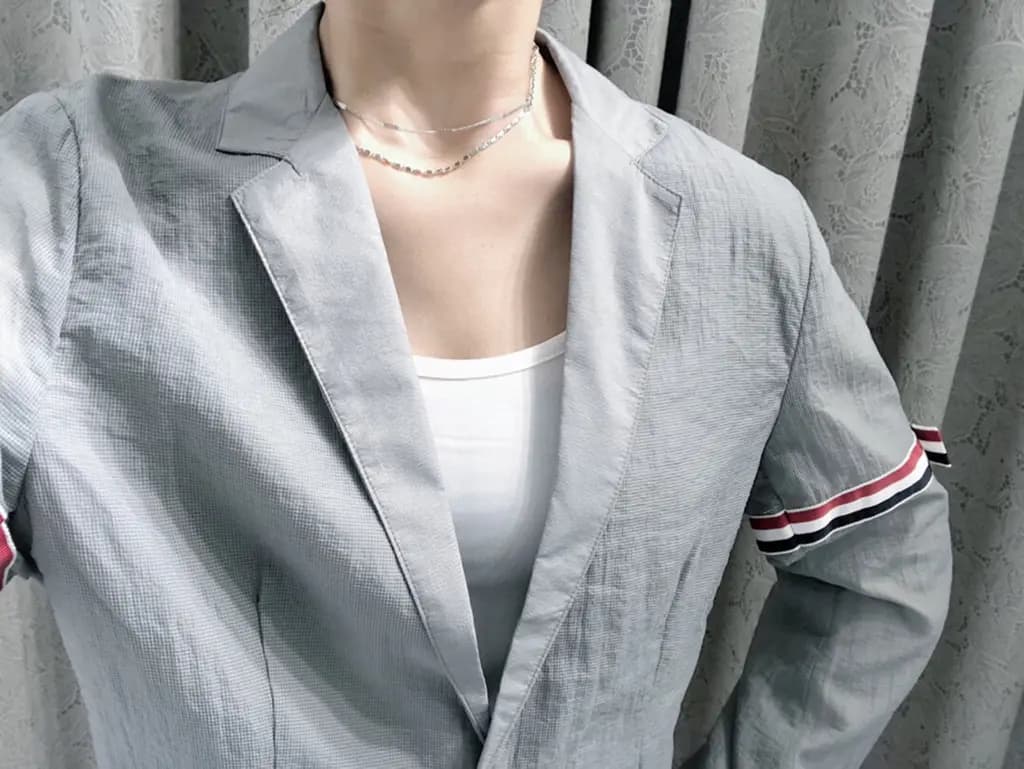 톰브라운 톰브라운 RWB 스트라이프 린넨 블레이저 상세 이미지