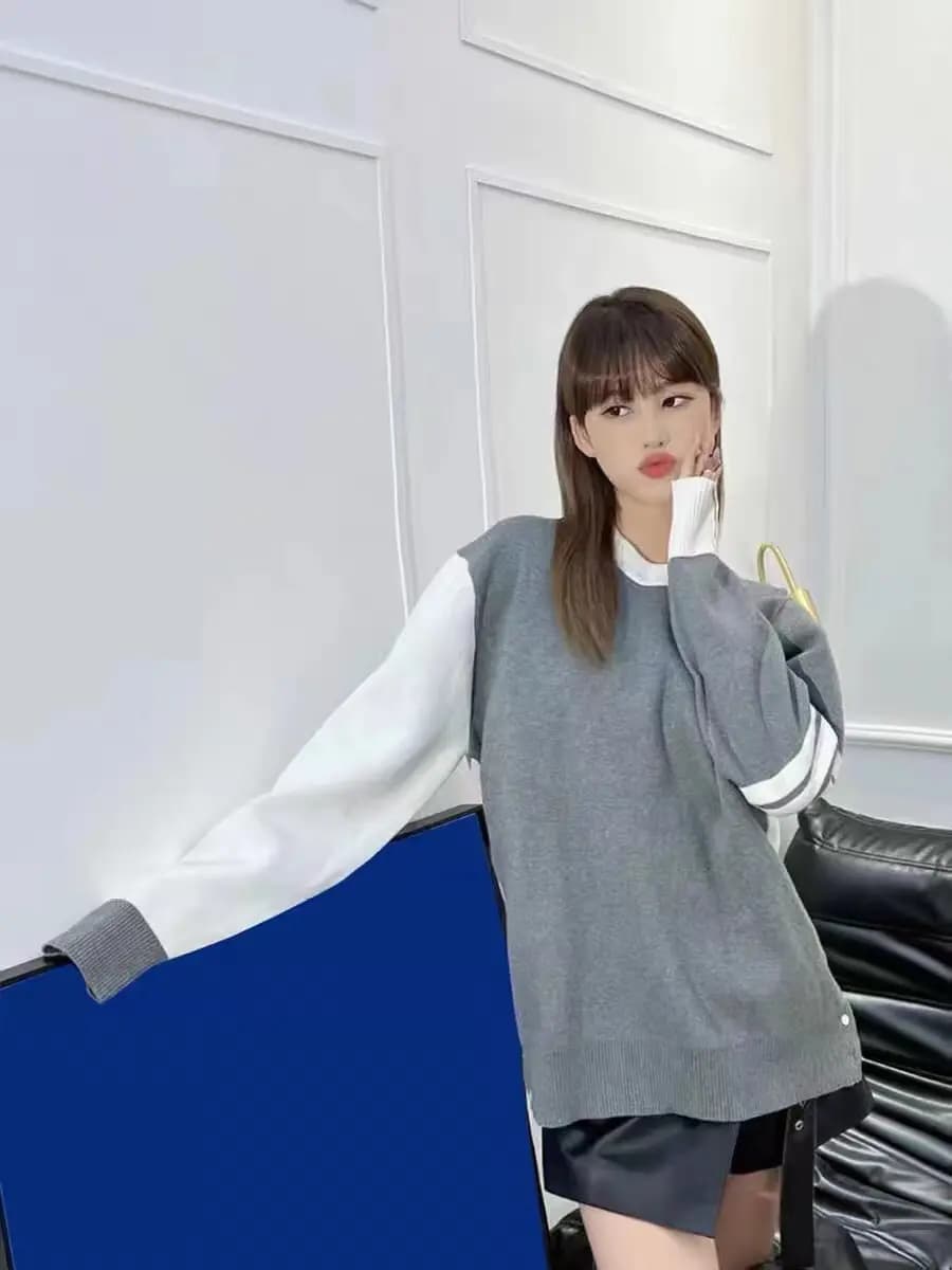 톰브라운 톰브라운 헥터(Hector) 배색 라운드 니트 상세 이미지