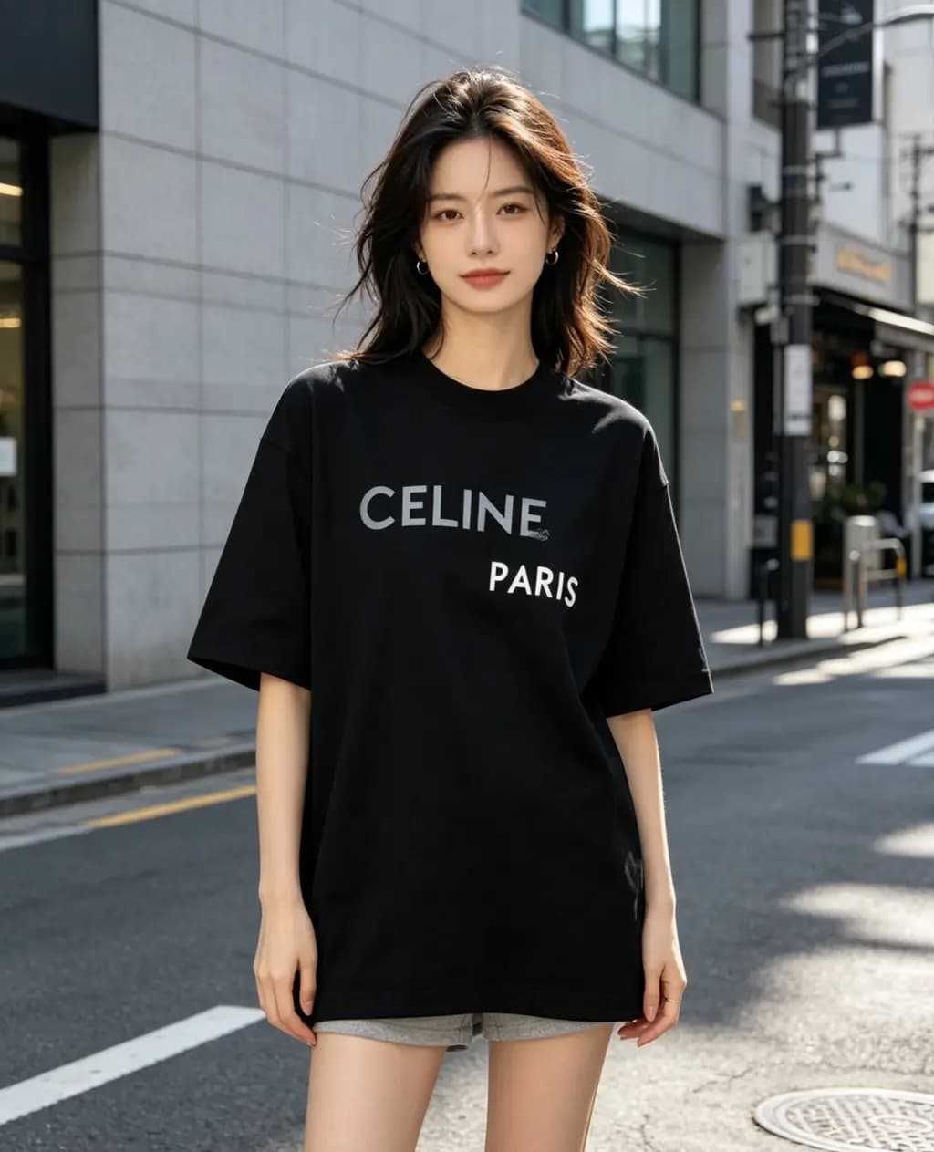 셀린느 셀린느 커플 CELINE PARIS 오버핏 반팔 티셔츠 상세 이미지