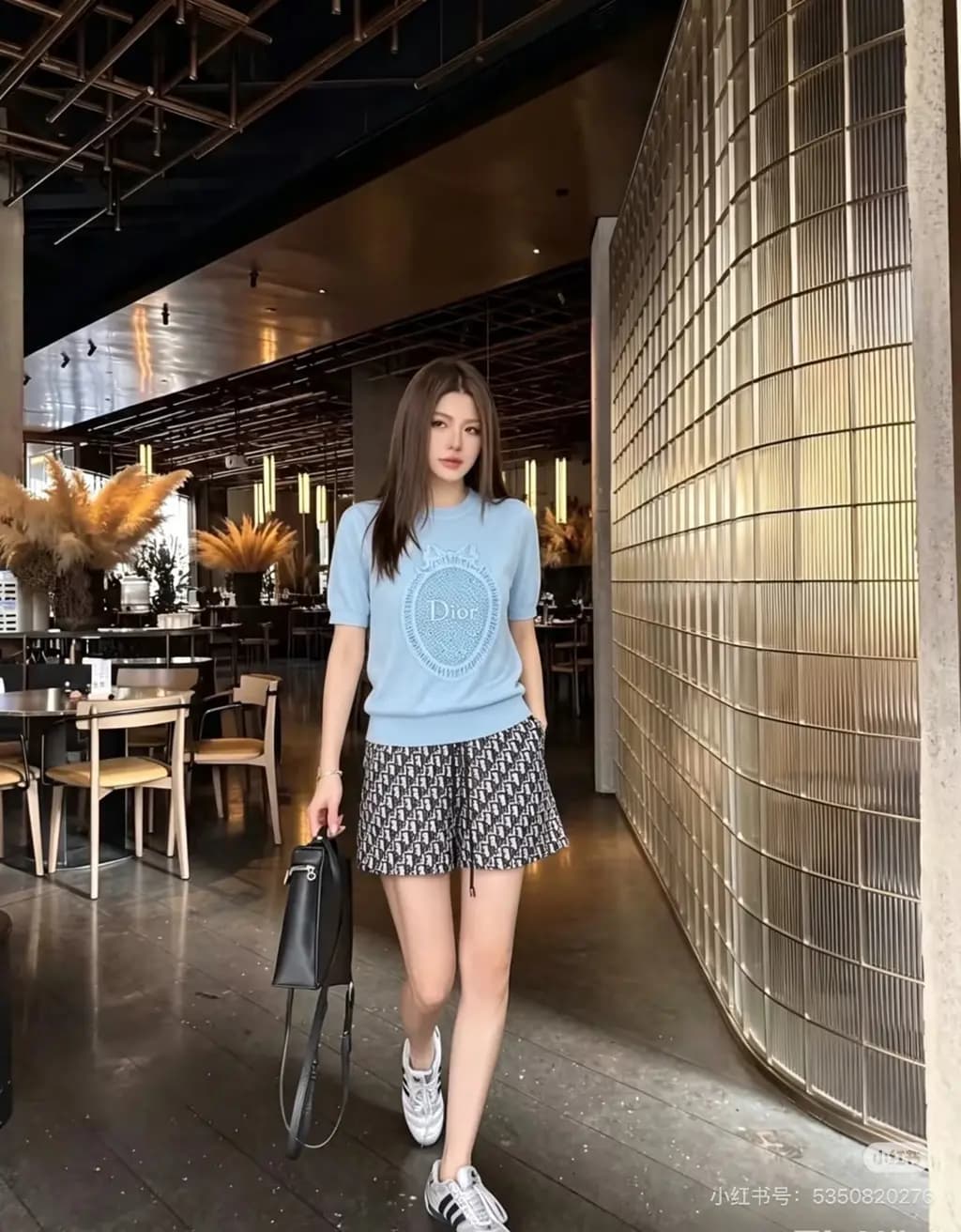 디올 디올 레이스 오벌 메달리온 자수 니트 반팔 탑 상세 이미지
