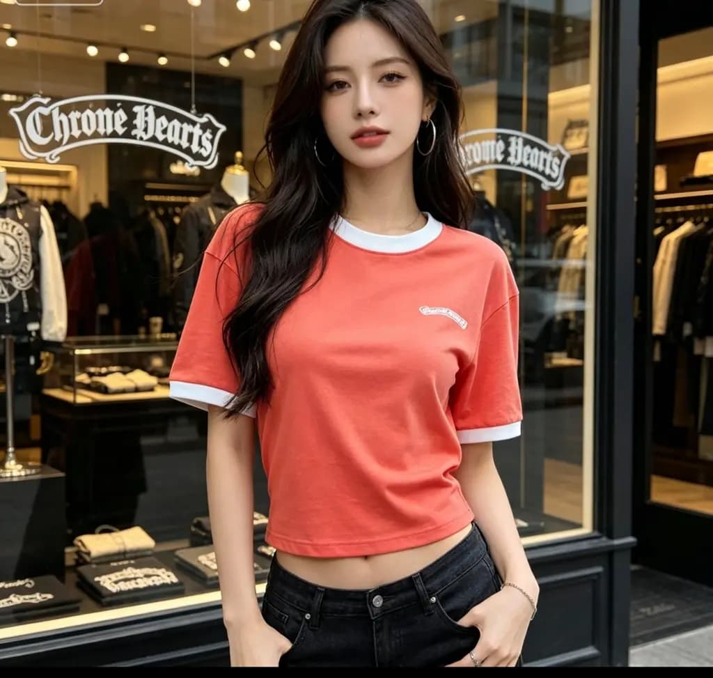 크롬하츠 크롬하츠 홀스슈 서클 크로스 링거 티셔츠 상세 이미지