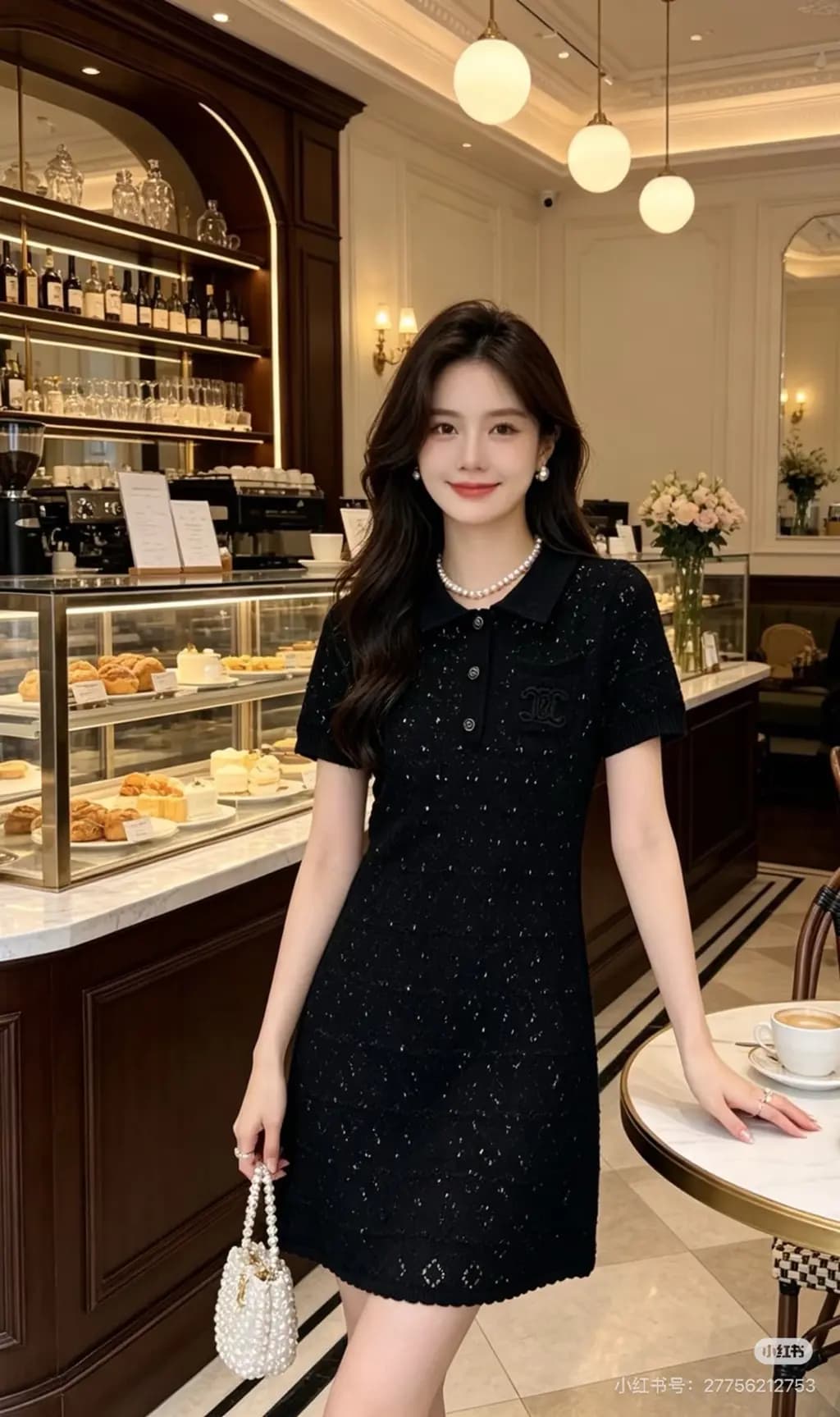 셀린느 셀린느 트리옹프 오픈워크 크로셰 폴로 미니 원피스 상세 이미지