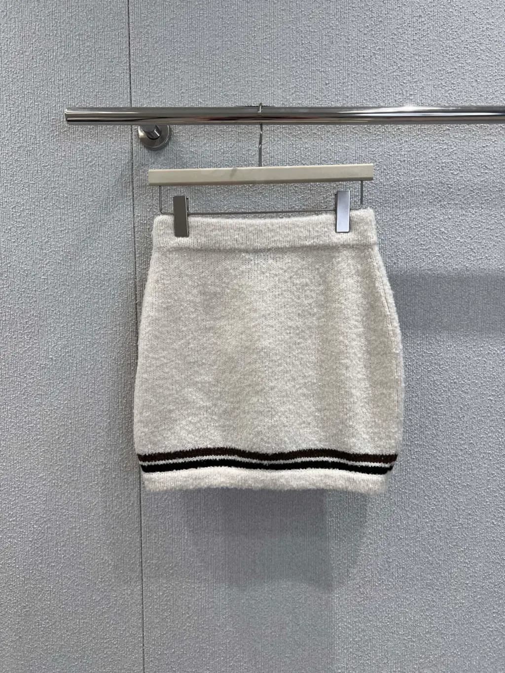 샤넬 샤넬 캐시미어 블렌드 스트라이프 미니 스커트 상세 이미지