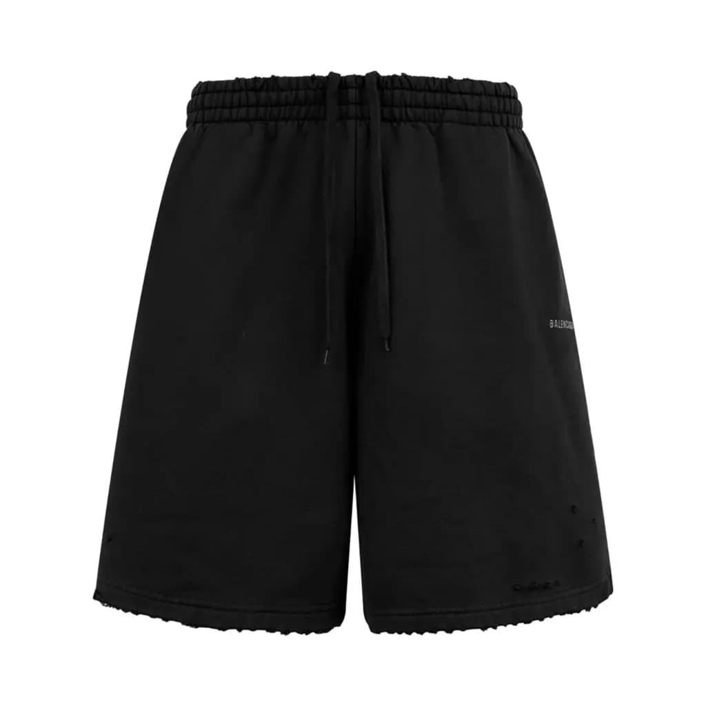 발렌시아가 비즈 핫픽스 로고 데님 쇼츠