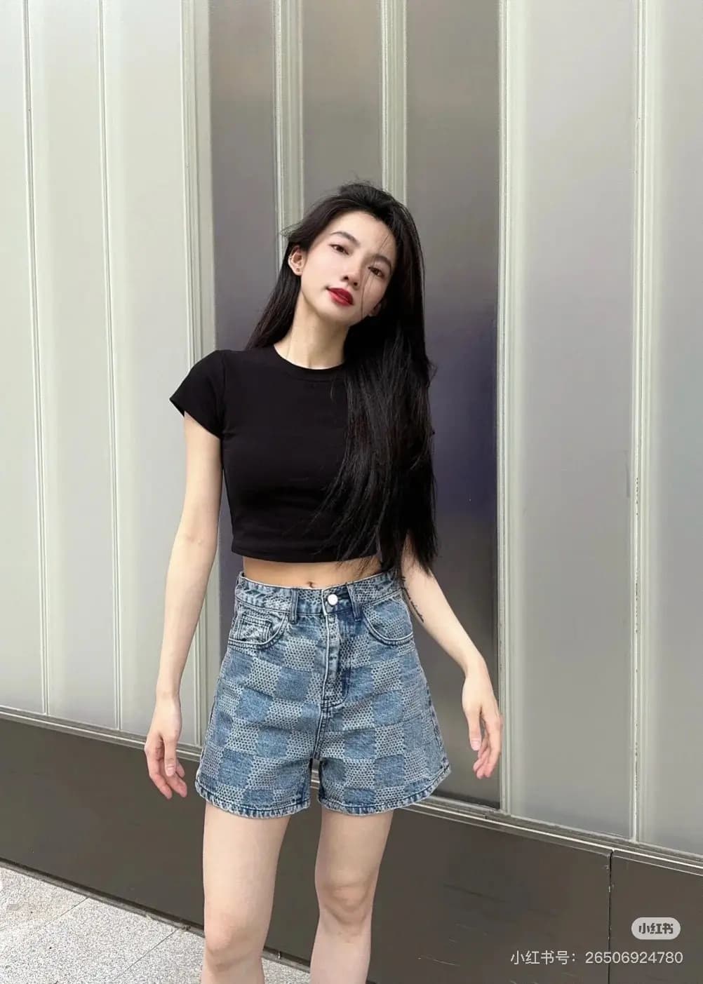루이비통 루이비통 체크 자카드 데님 쇼츠 상세 이미지
