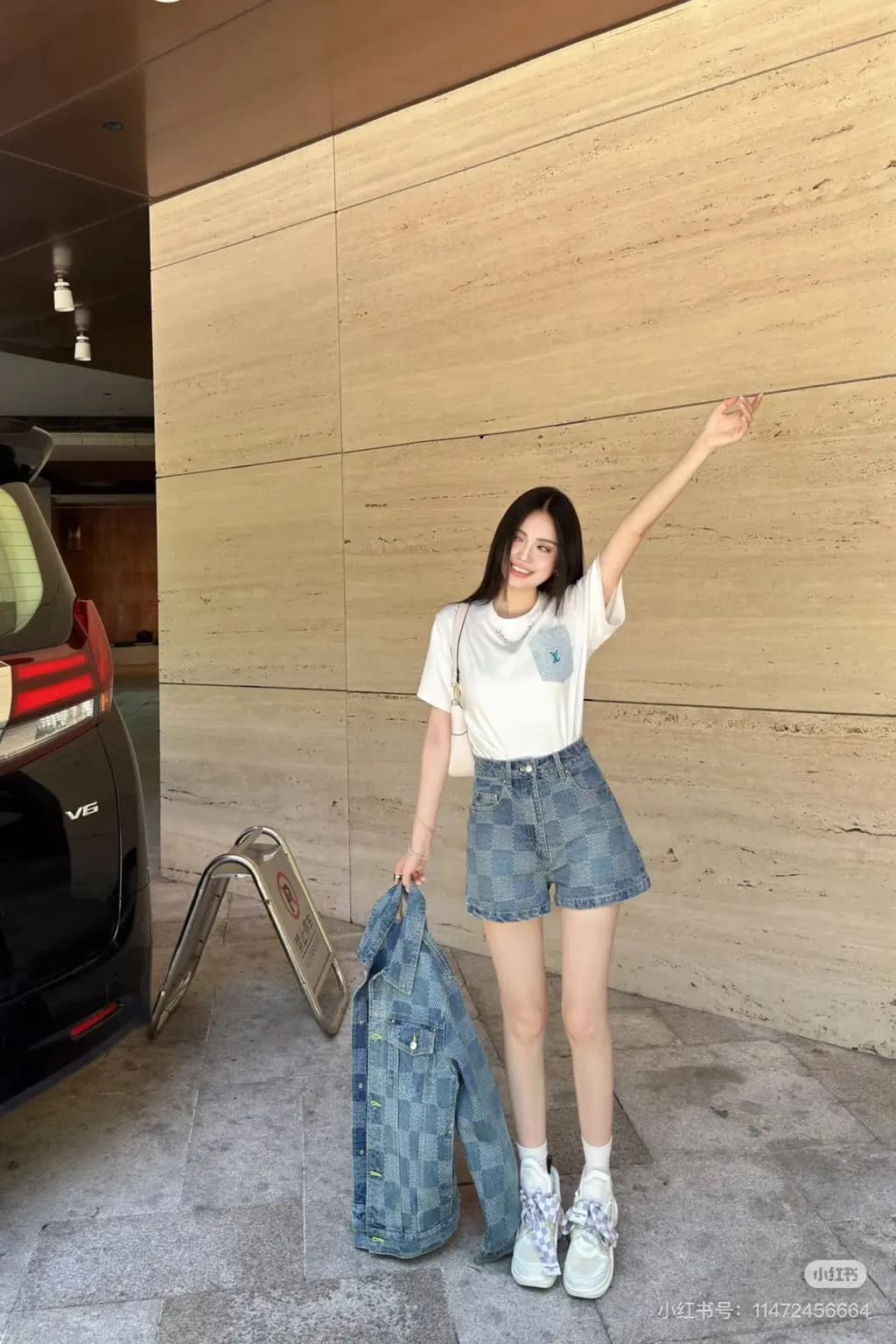 루이비통 루이비통 체크 자카드 데님 쇼츠 상세 이미지