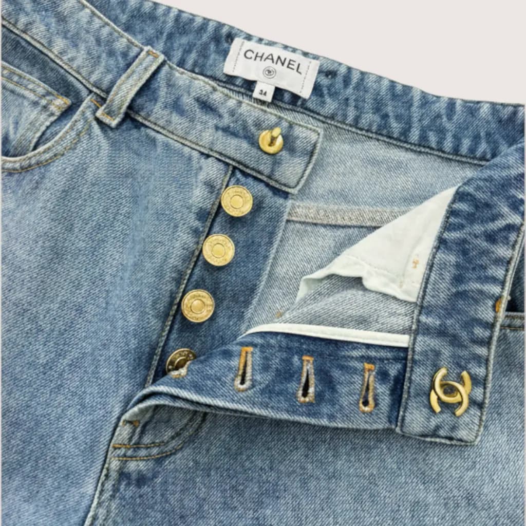 샤넬 샤넬 CC 로고 스트레이트 데님 팬츠 상세 이미지