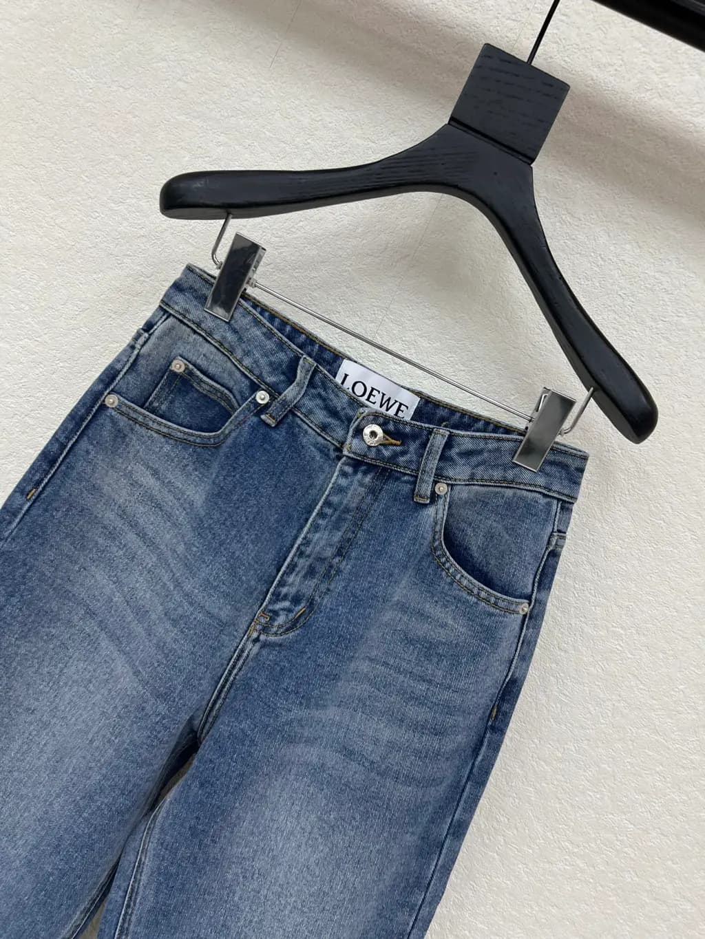 로에베 로에베 아나그램 자수 와이드 데님 팬츠 상세 이미지