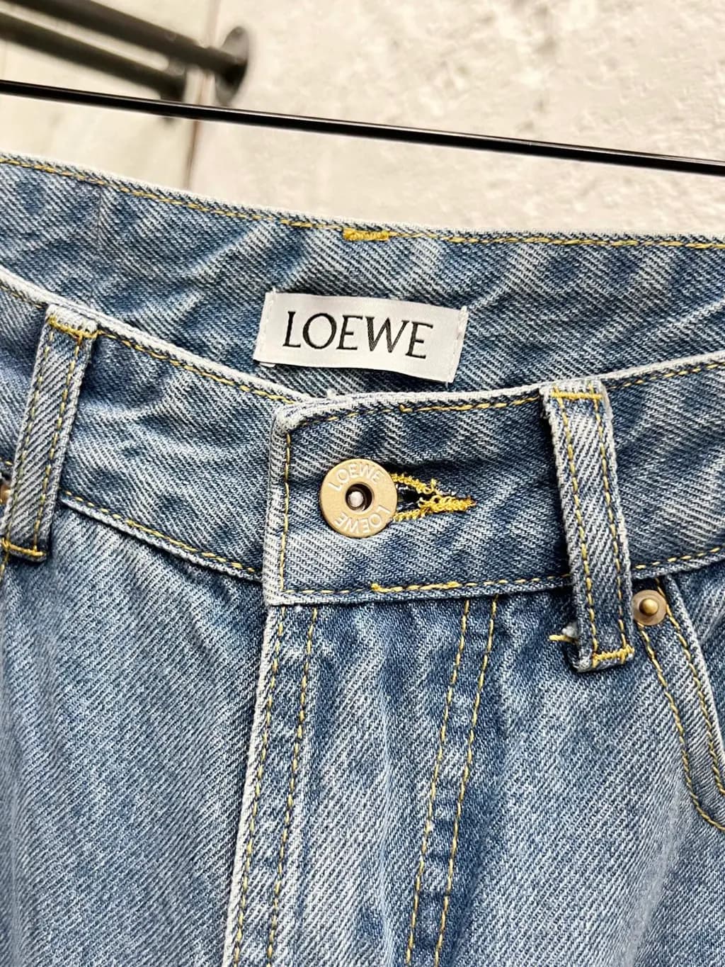 로에베 로에베 아나그램 자수 와이드 데님 팬츠 상세 이미지