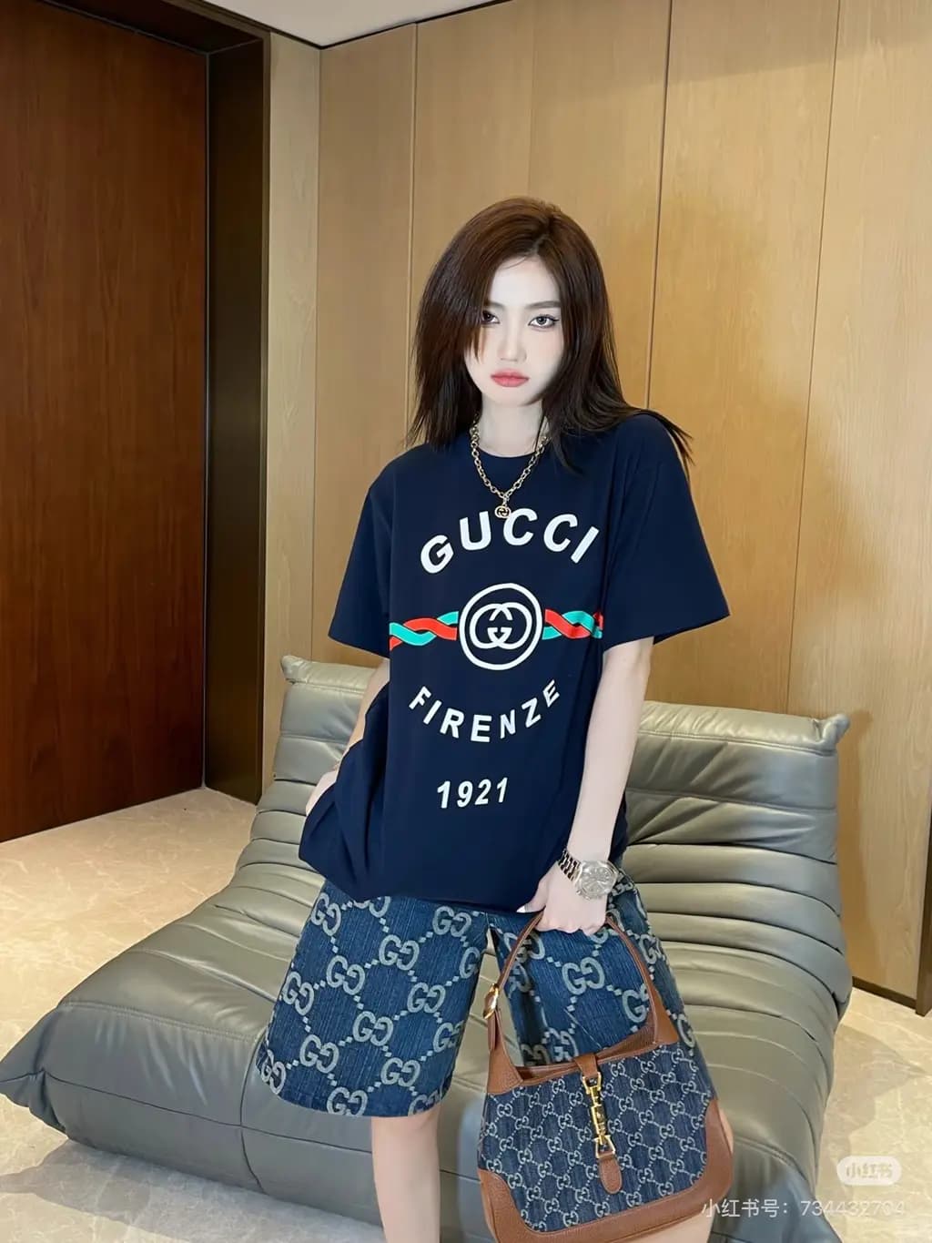 구찌 구찌 올오버 GG 자카드 데님 쇼츠 상세 이미지