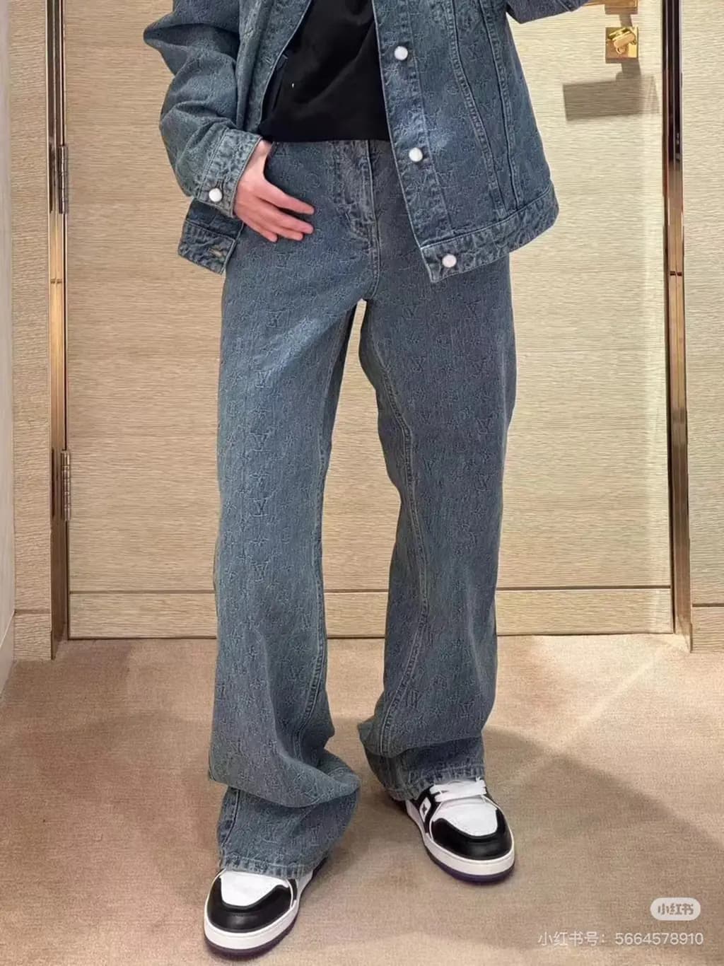 루이비통 루이비통 모노그램 올오버 데님 와이드 팬츠 상세 이미지