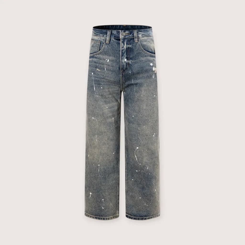 MAISON MARGIELA 넘버링 페인트 데님 팬츠