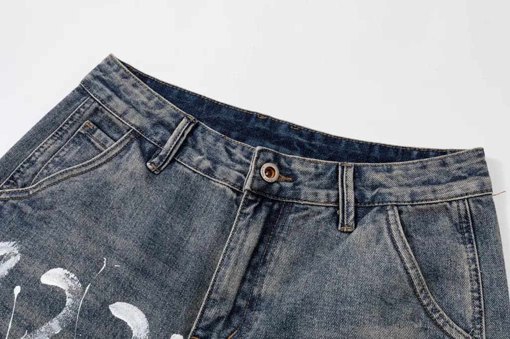 메종마르지엘라 MAISON MARGIELA 페인트 스플래터 넘버링 데님 쇼츠 상세 이미지