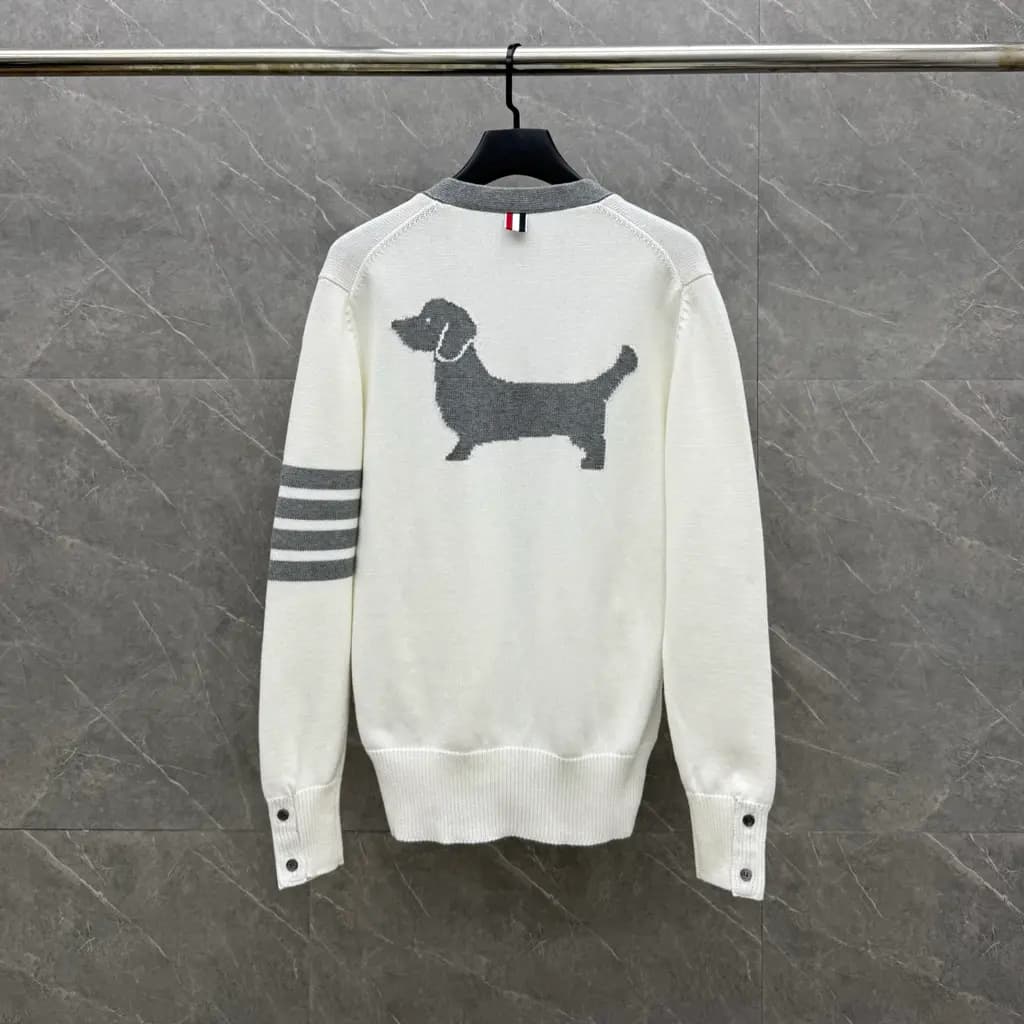 톰브라운 THOM BROWNE 닥스훈트 인타르시아 가디건 상세 이미지